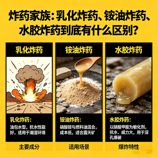 打安镇炸药家族:乳化炸药、铵油炸药、水胶炸药到底有什么区别?